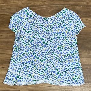 Zara Trafaluc floral cropped shirt